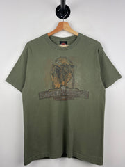Vintage Harley Davidson Bald Eagle Marquette Michigan Green Tee