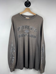 Vintage Harley Davidson Dragon Tribal California Dark Grey Long Sleeve