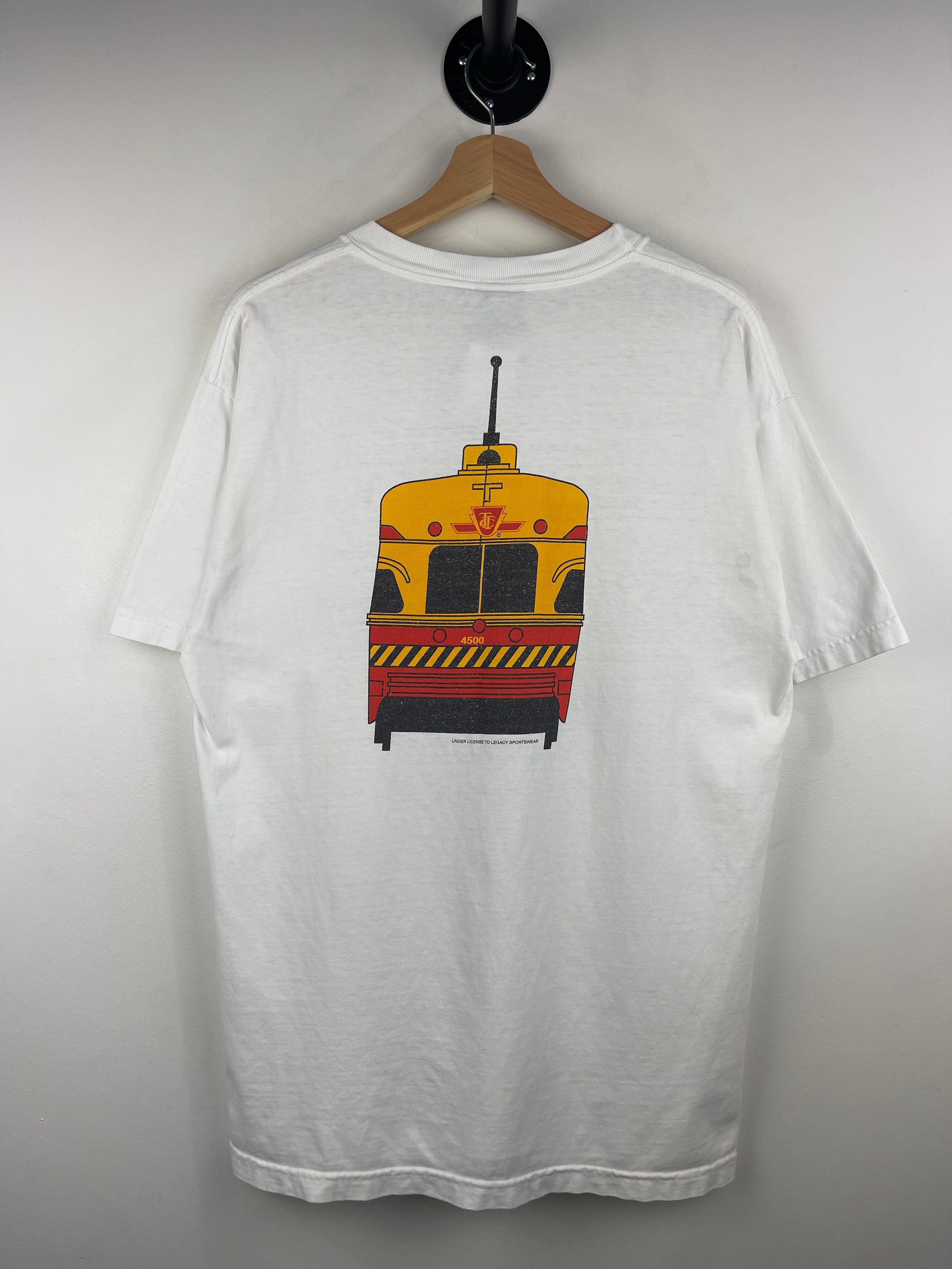 Vintage 90s Toronto Train TTC White Tee