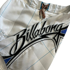 Vintage Billabong Surf Embroidered White Board Shorts