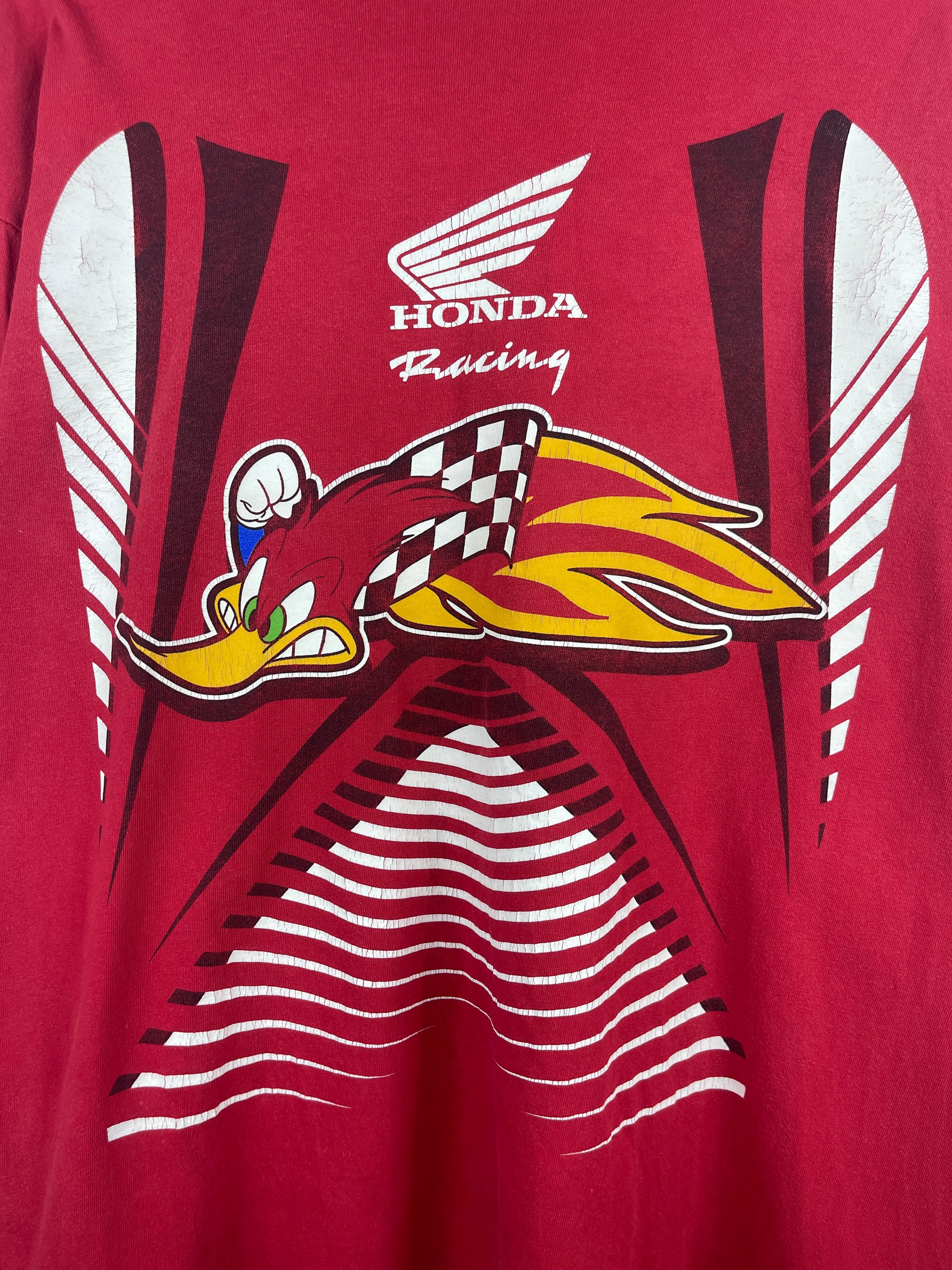 Vintage Honda Racing Woody Woodpecker Red Long Sleeve