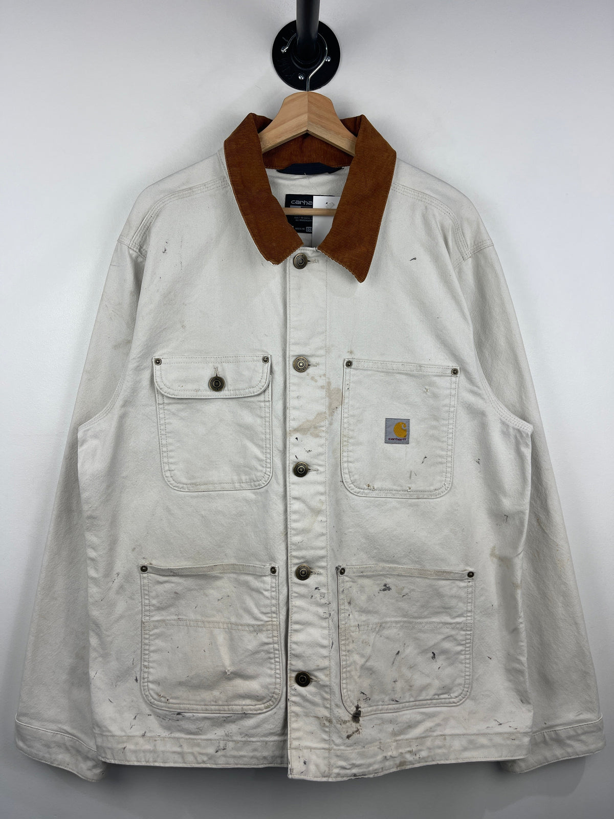 Vintage Carhartt Chore Thrashed Beige Work Jacket