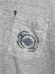 Vintage Harley Davidson Bellemont Arizona Thrashed Grey Pocket Tee