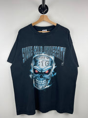 Vintage 90s WWF Stone Cold Steve Austin University Skull Black Tee