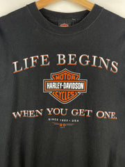 Vintage Harley Davidson Life Begins New York Black Tee