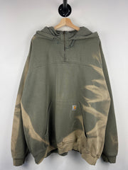 Vintage Carhartt Quarter Zip Sun Faded Green Hoodie