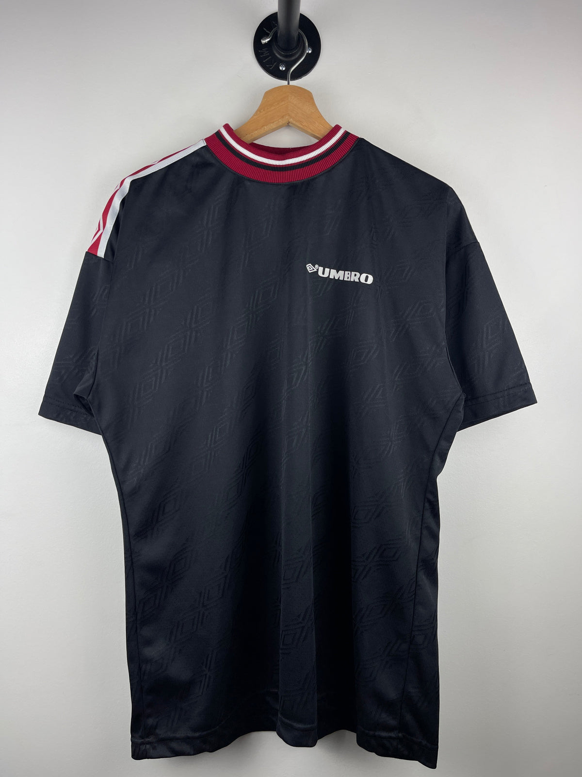 Vintage 90s Umbro Black & Red Soccer Jersey
