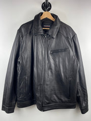 Vintage Emanuel Ungaro Black Leather Straight Cut Jacket
