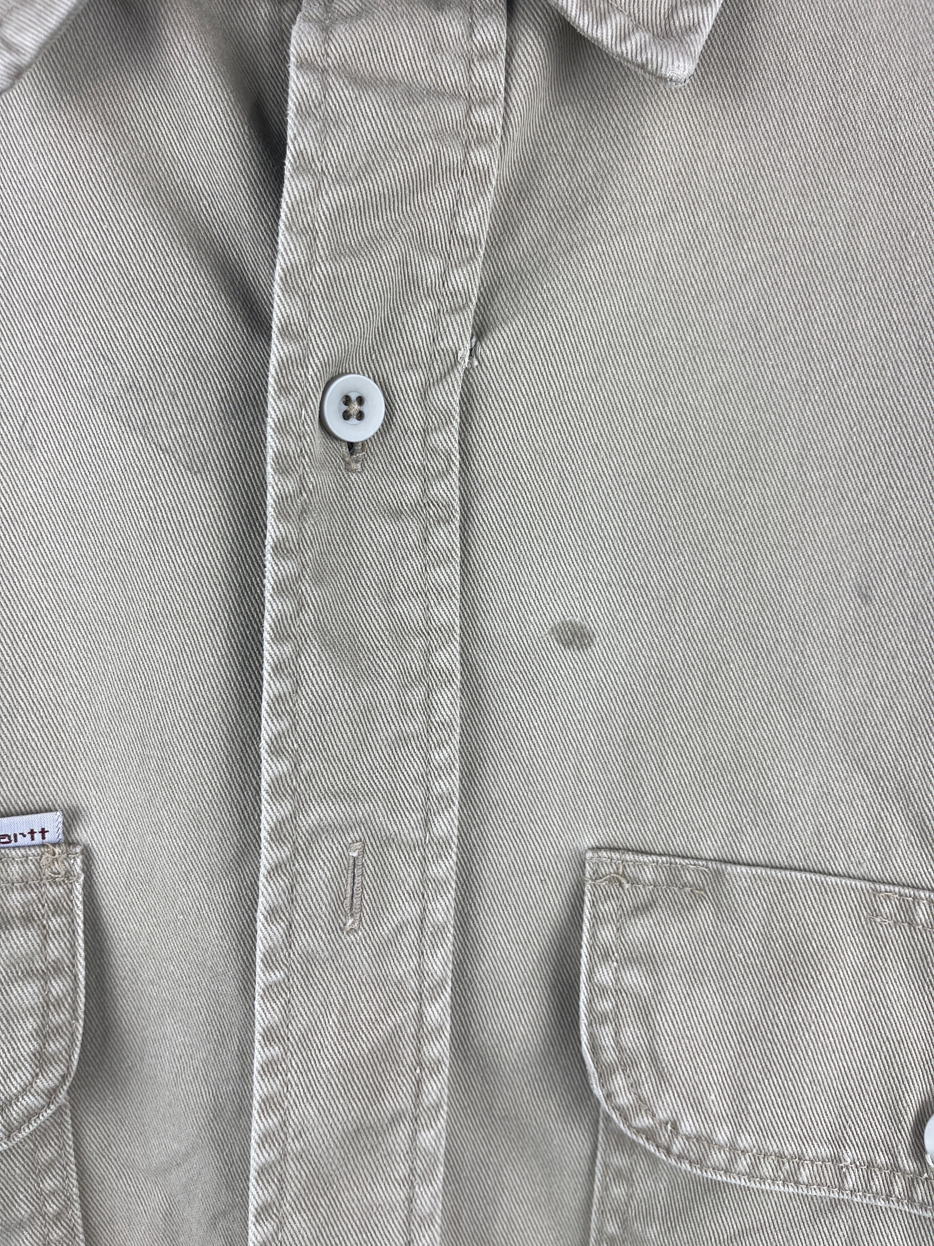 Vintage Carhartt Beige Long Sleeve Button Up Shirt