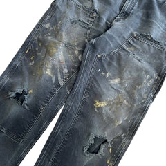 Vintage Carhartt Double Knee Thrashed Faded Black Work Pants