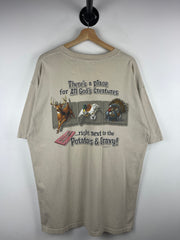 Vintage Buck Wear Theres A Place For All Creatures Beige Tee
