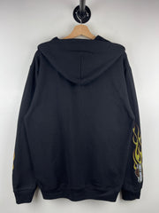 Vintage Harley Davidson Flames Black Zip Up Hoodie