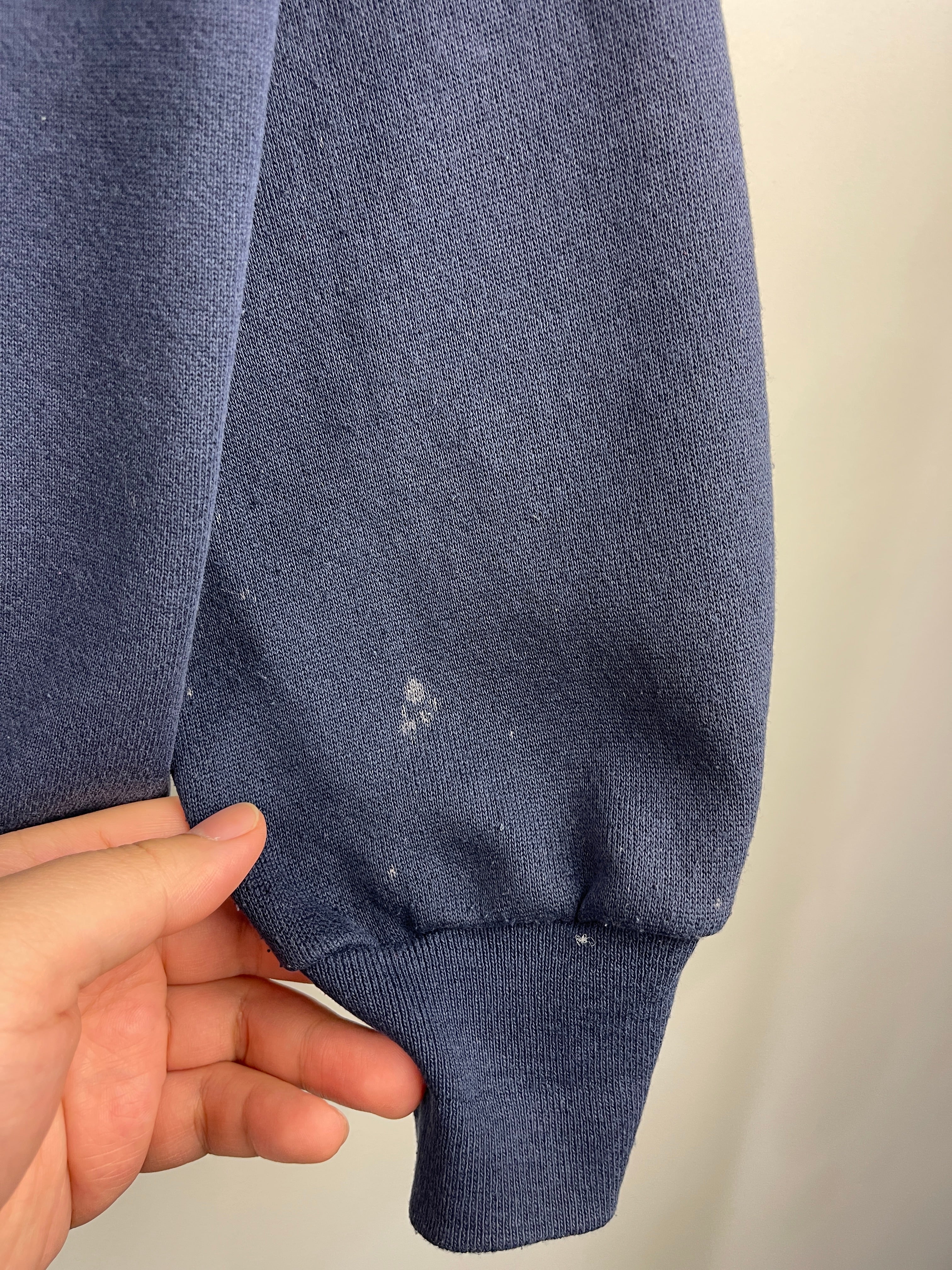Vintage 90s Tultex Blank Navy Zip Up Hoodie