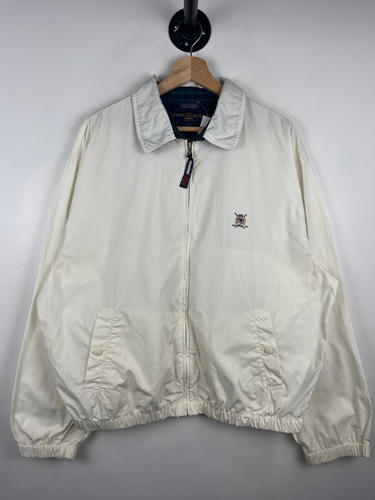 Vintage 90s Tommy Hilfiger Golf White Harrington Jacket