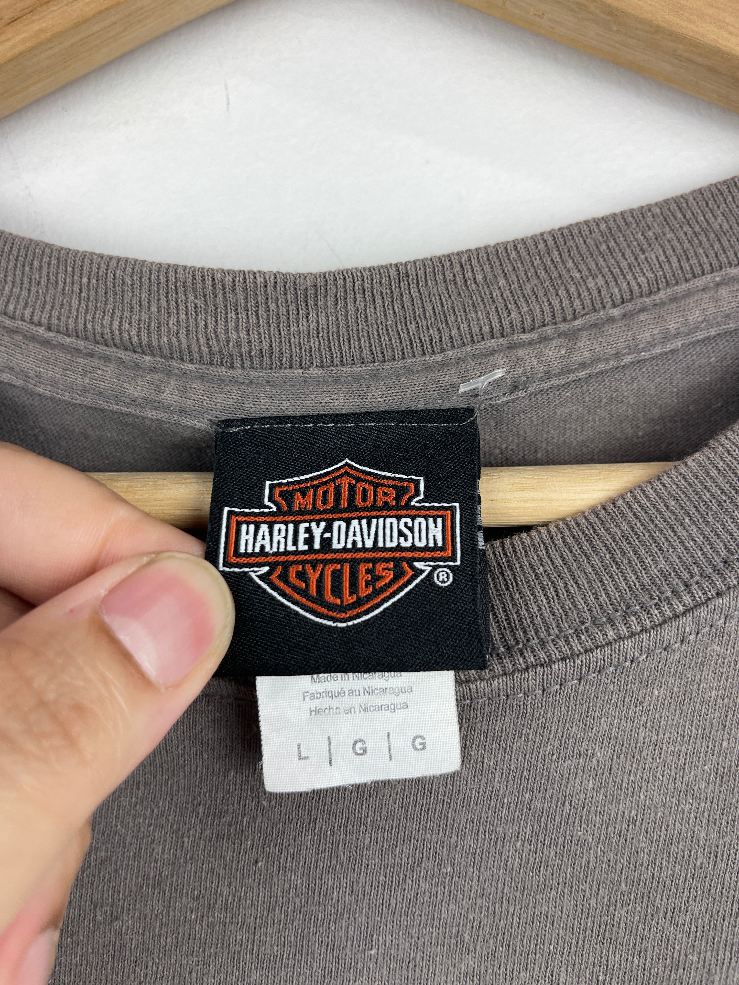 Vintage Harley Davidson Las Vegas Nevada Grey Pocket Tee