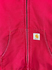 Vintage Carhartt Active Red Hooded Work Jacket J04 RED