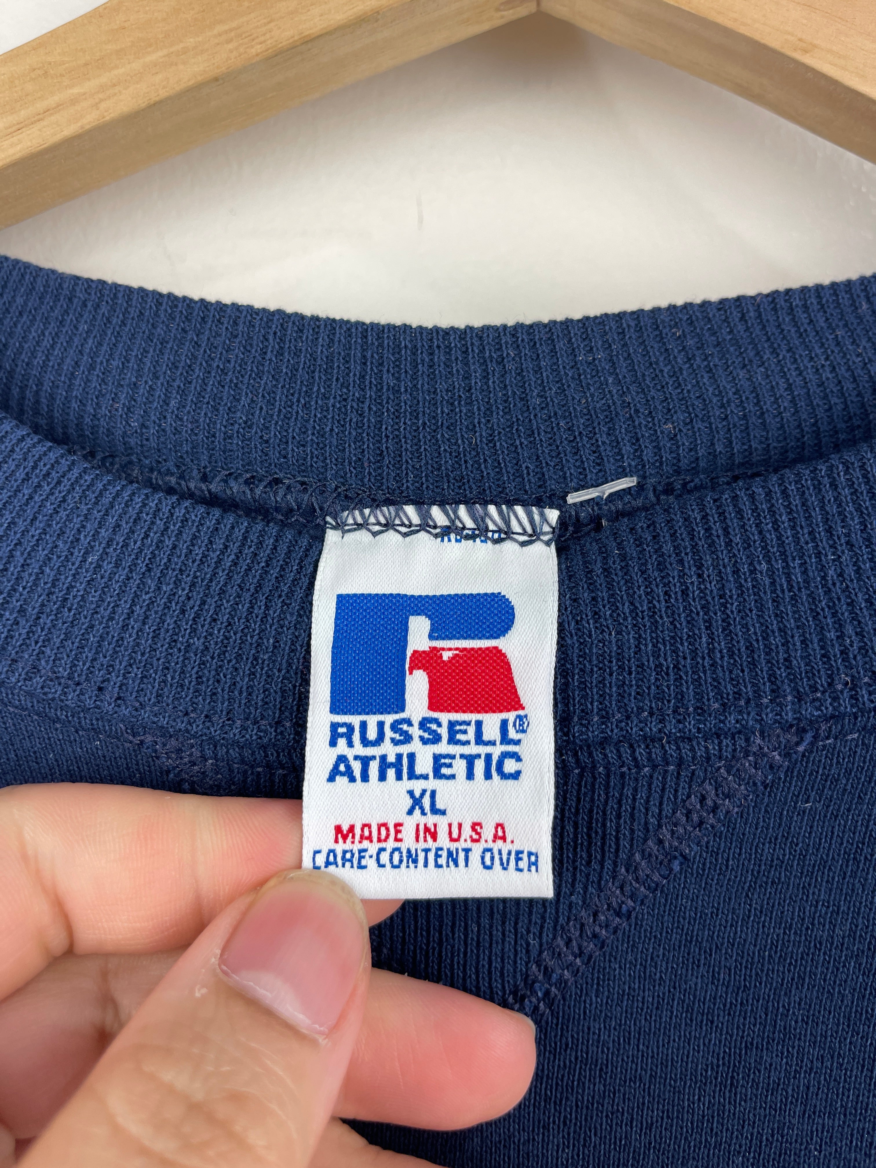 Vintage 90s Russell Athletic Wahlert Volleyball Navy Crewneck