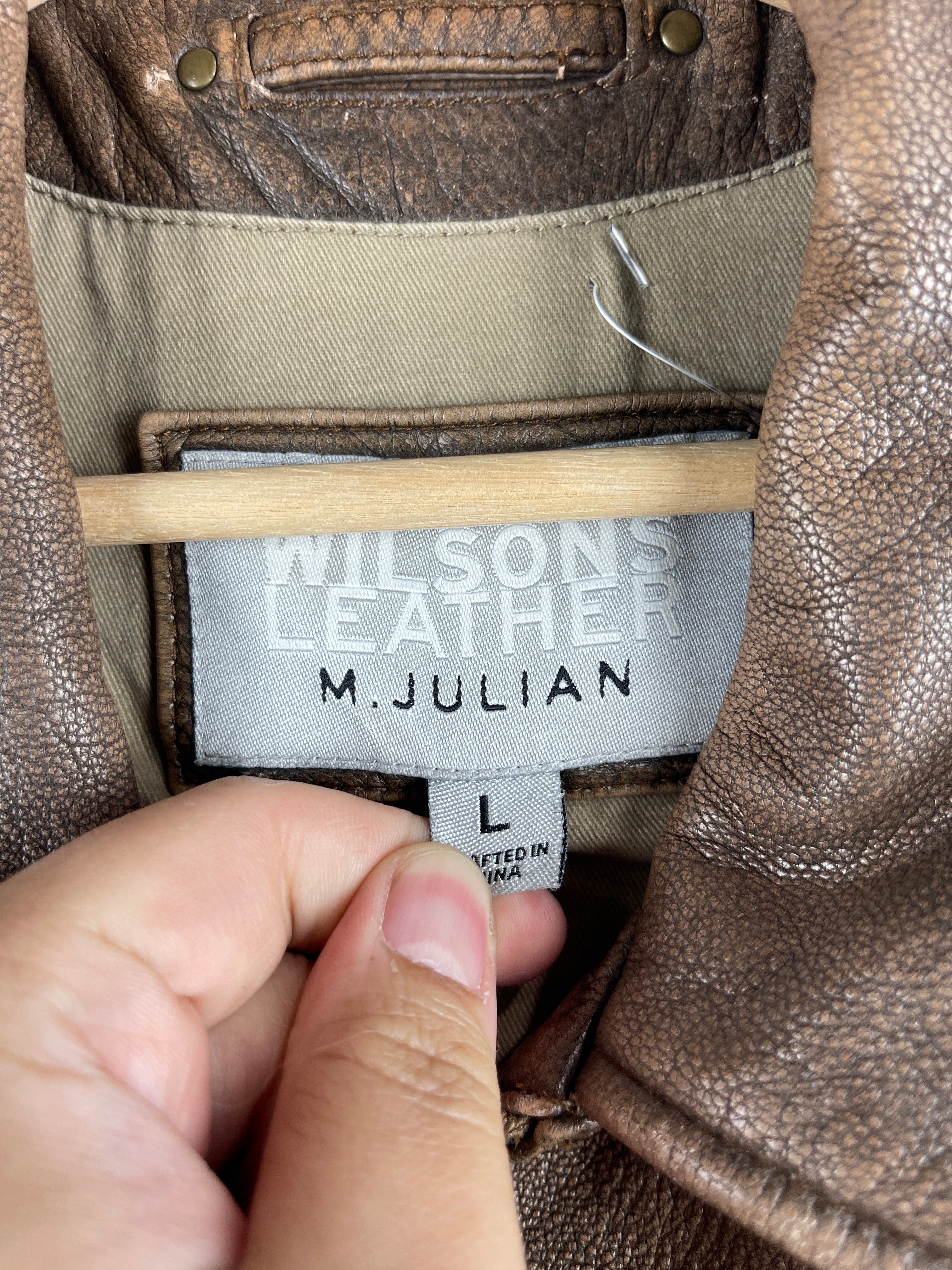 Vintage 90s Wilsons Brown Leather Bomber Jacket