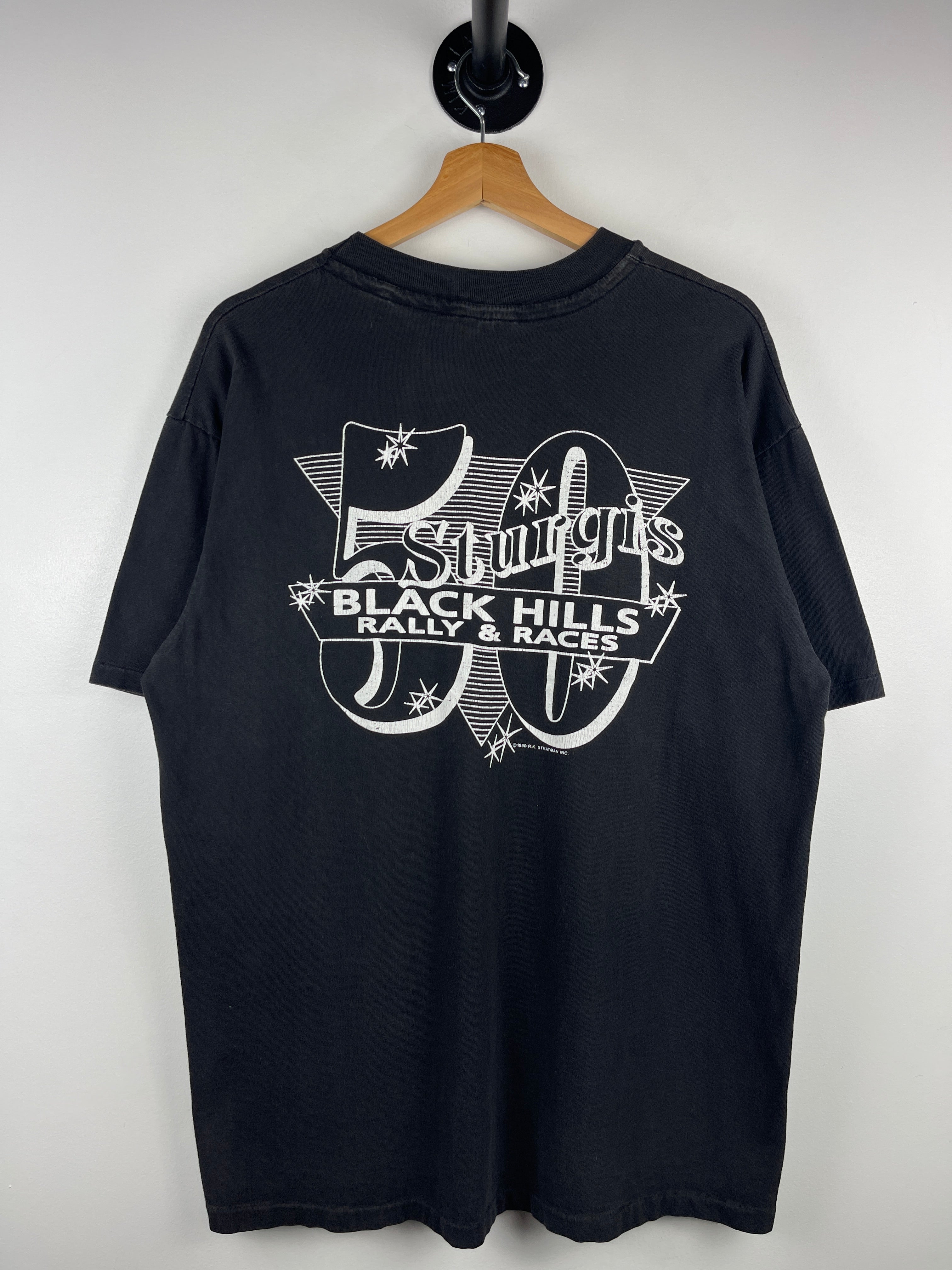 Vintage 90s Sturgis Rally Black Hills Black Tee