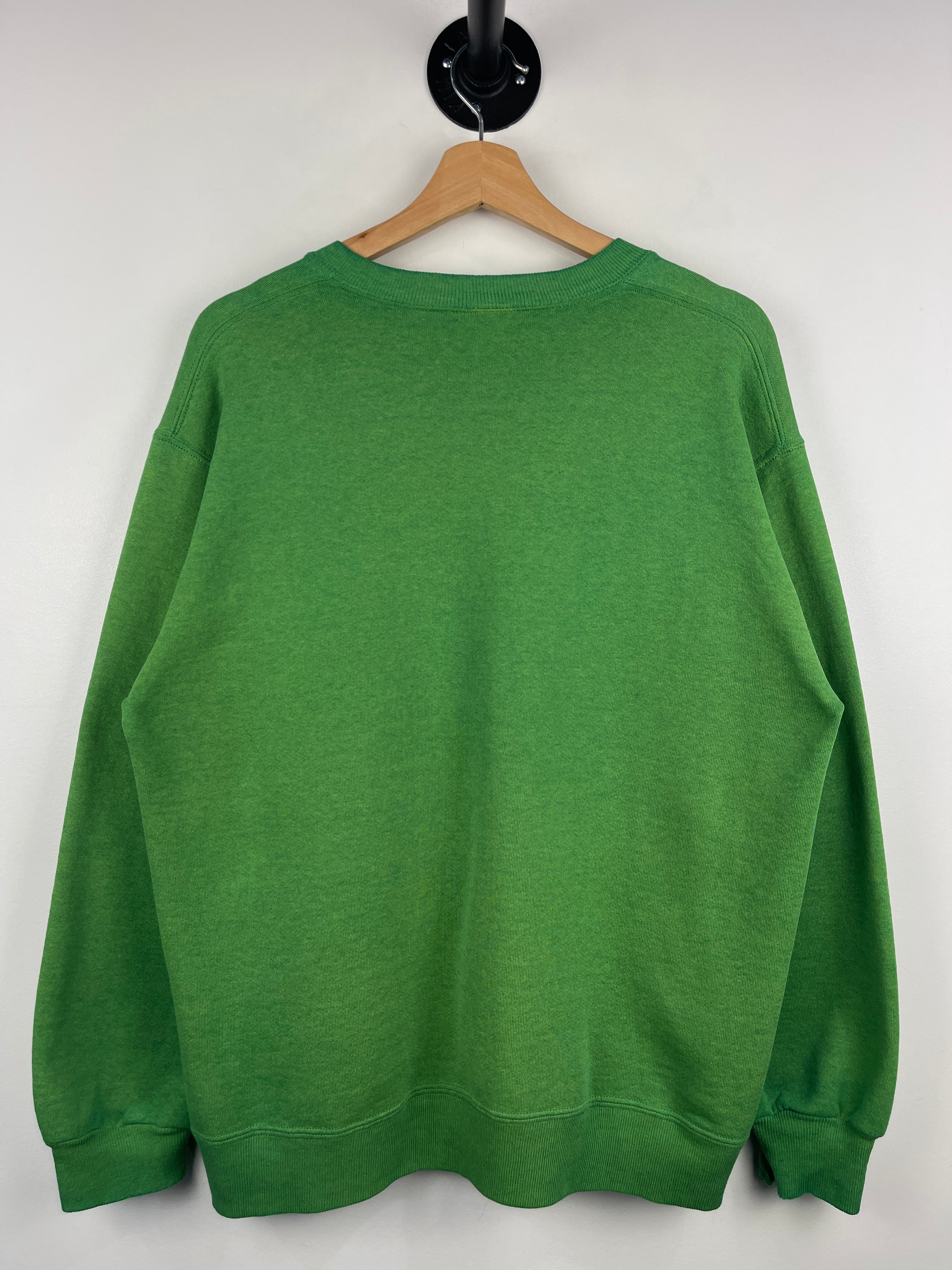 Vintage 90s Slippery Rock University Faded Green Crewneck
