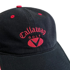 Vintage Callaway Golf Black & Red Strapback Hat