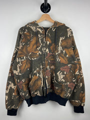 Vintage 90s Southwest Real Tree Camo Thermal Lined Zip Up Hoodie