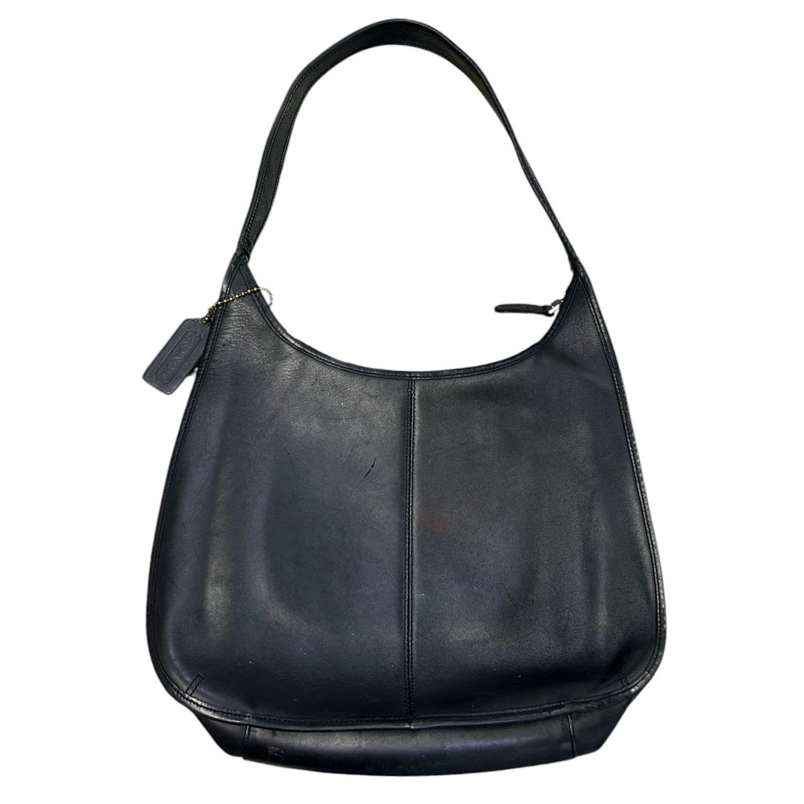 Vintage 90s Coach Ergo Pocket Black Leather Hobo Bag