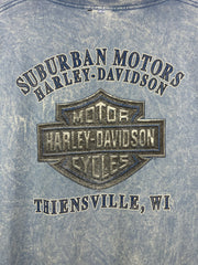 Vintage Harley Davidson Thiensville Wisconsin Blue Tee