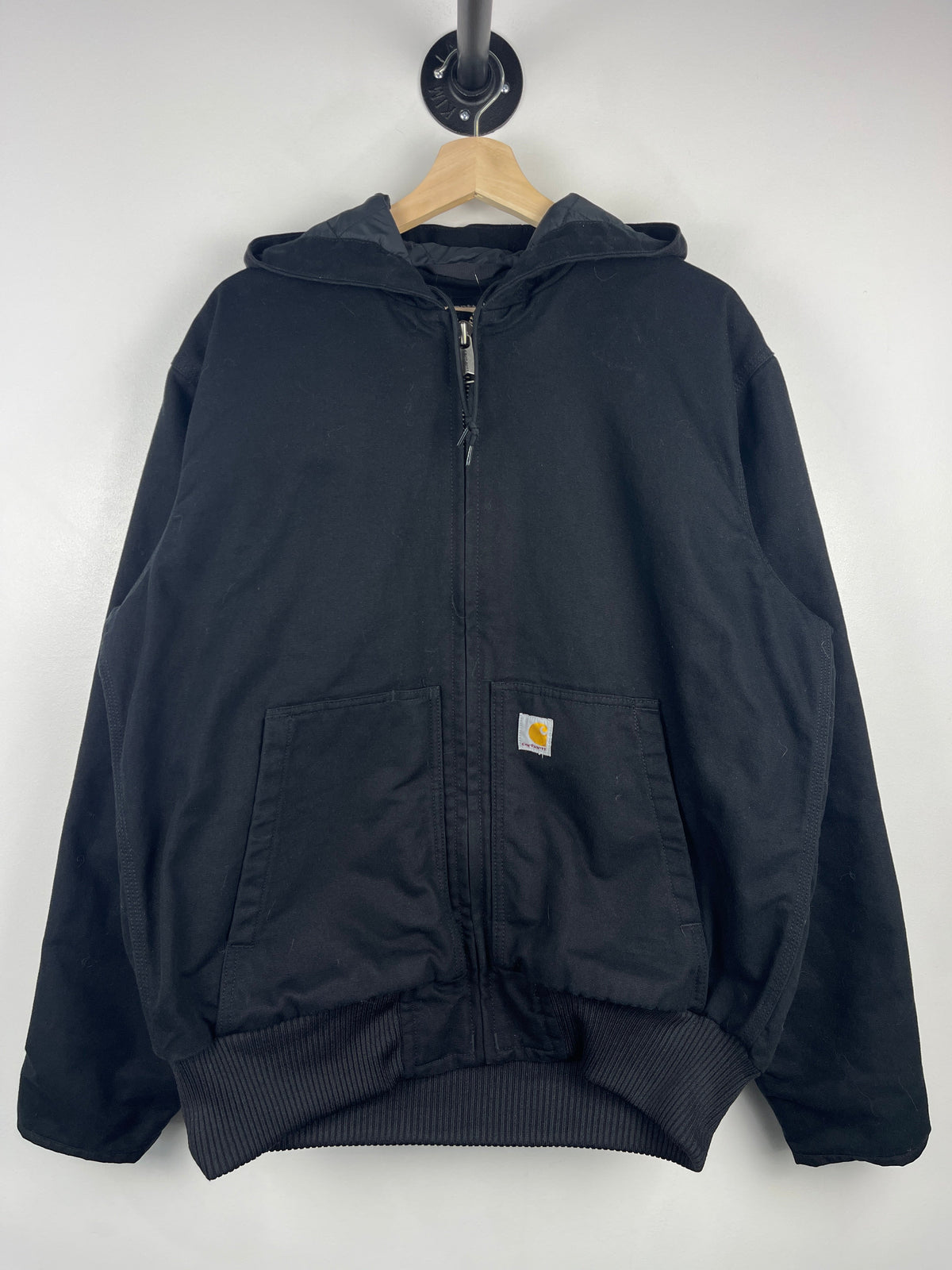 Vintage Carhartt Active Black Hooded Work Jacket