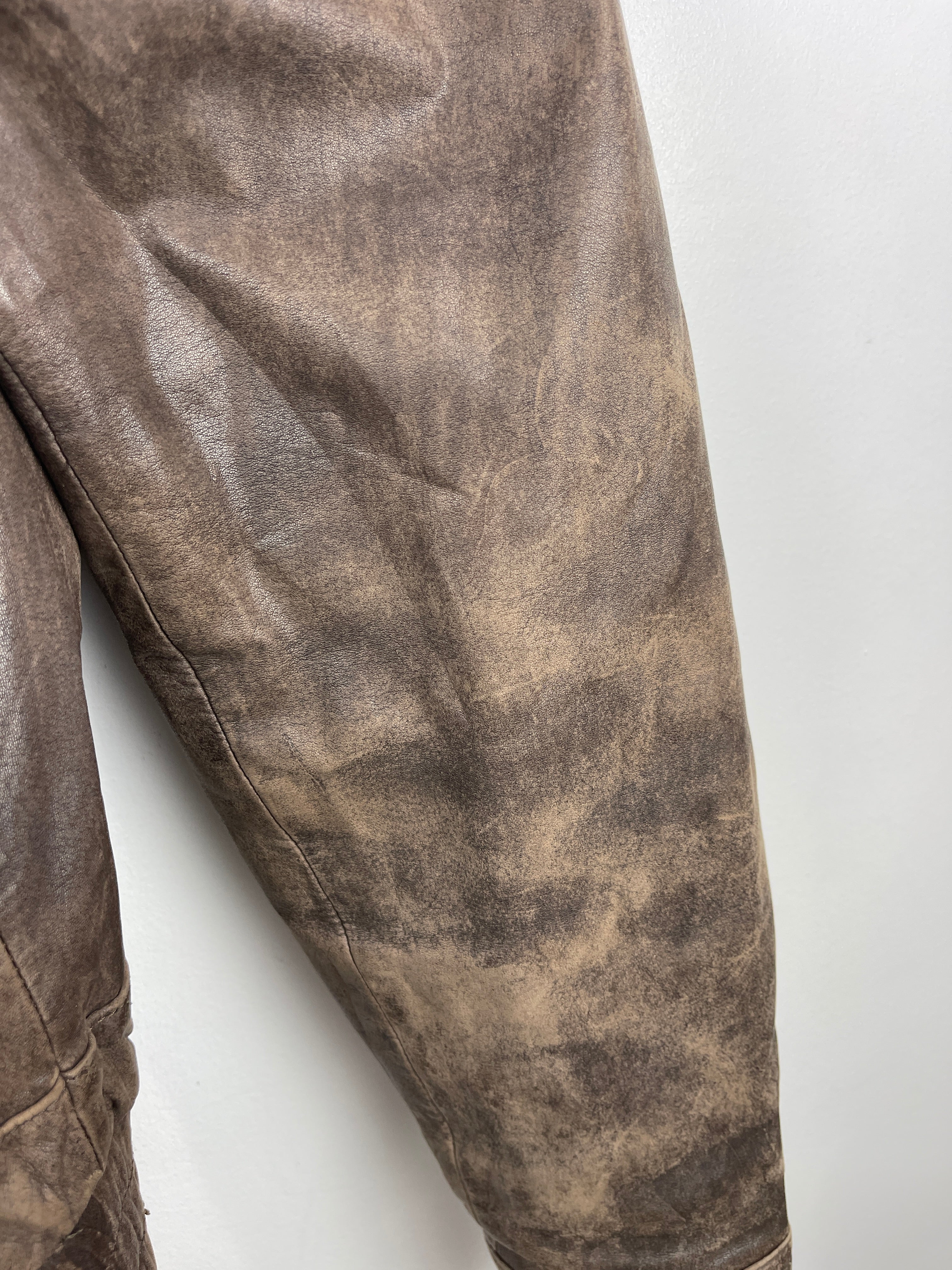 Vintage 90s South Channel Brown Leather Bomber Jacket