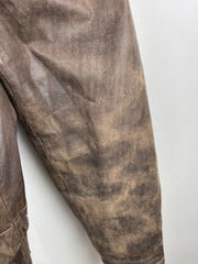 Vintage 90s South Channel Brown Leather Bomber Jacket