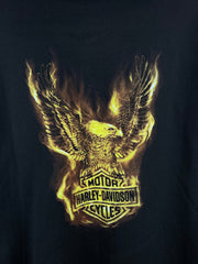 Vintage Harley Davidson Flames Calgary Alberta Black Zip Up Hoodie