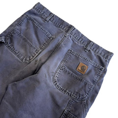 Vintage Carhartt Blanket Lined Thrashed Petrol Grey Work Pants