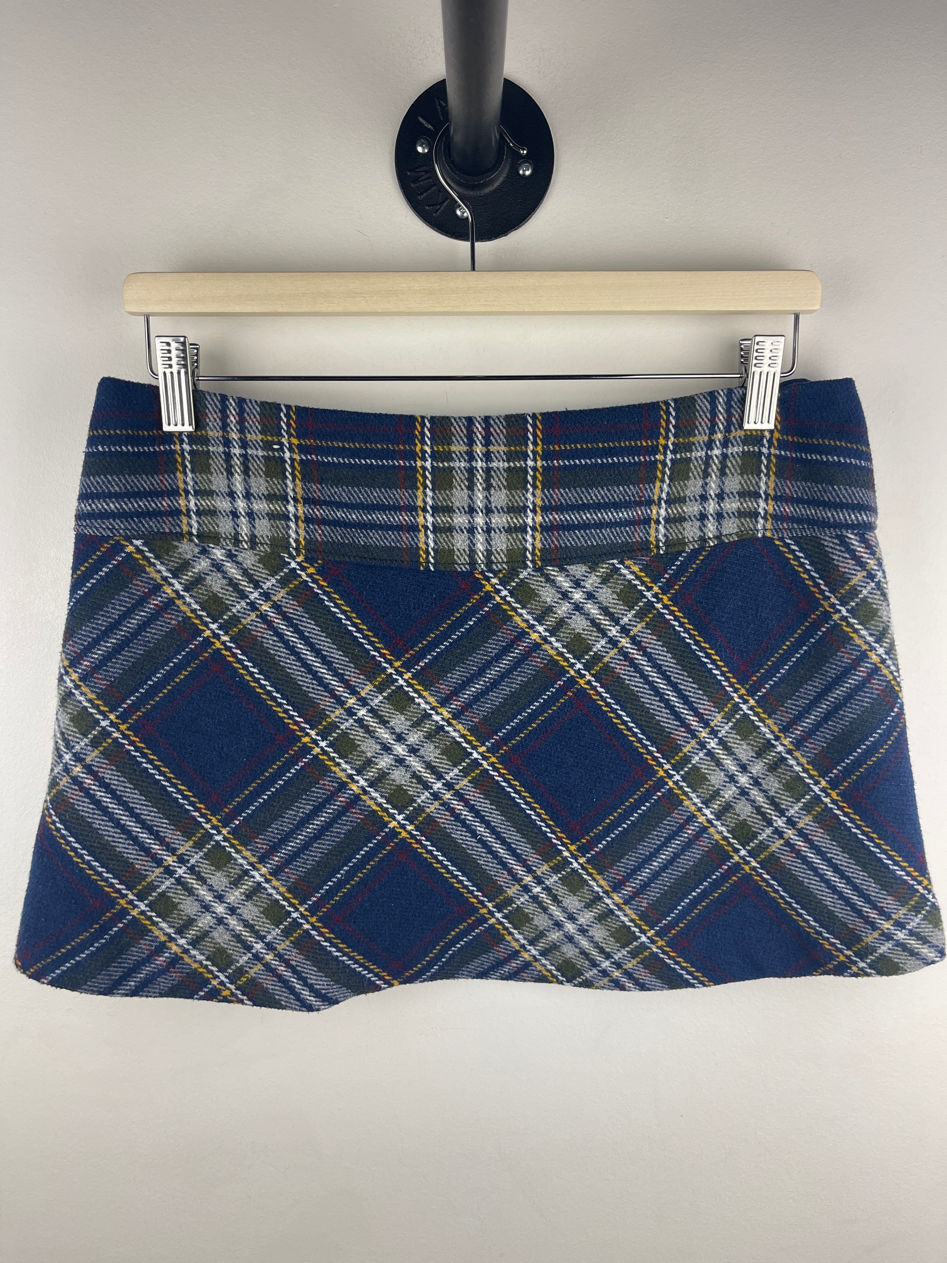 Vintage Aeropostle Women's Navy Plaid Mini Skirt