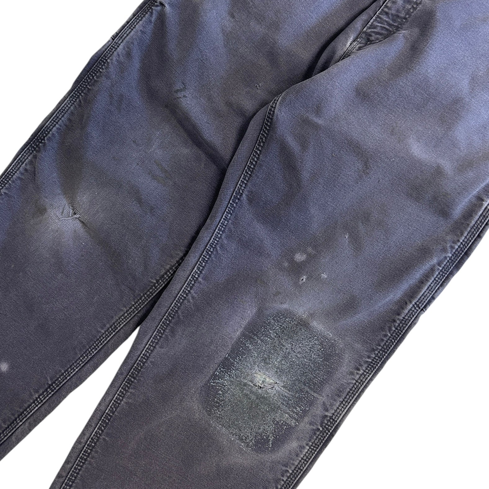 Vintage Carhartt Blanket Lined Thrashed Petrol Grey Work Pants