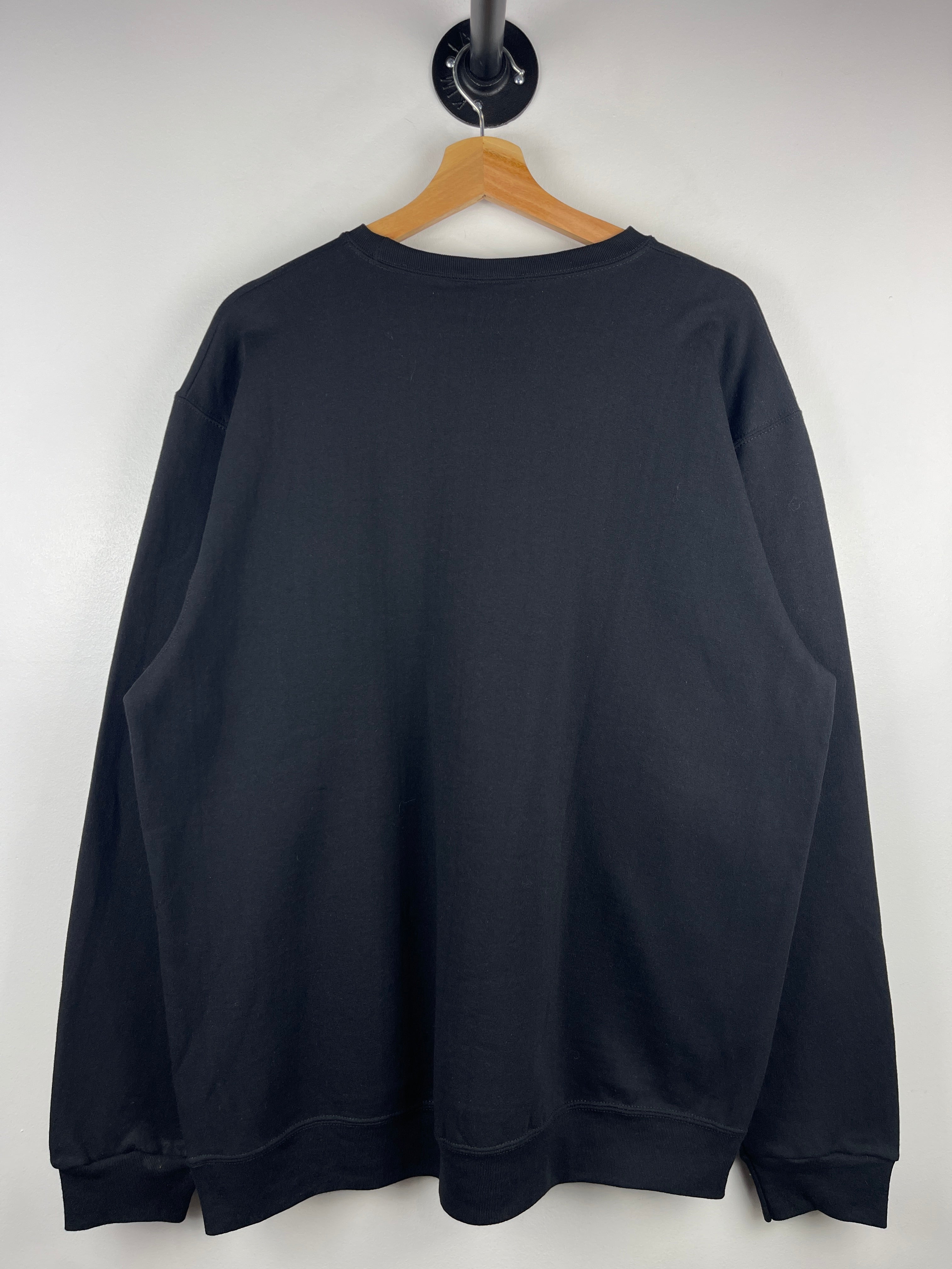 Vintage Harley Davidson Motorcycles Skull Embroidered Black Crewneck