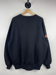 Vintage Harley Davidson Embroidered Black & Orange Crewneck