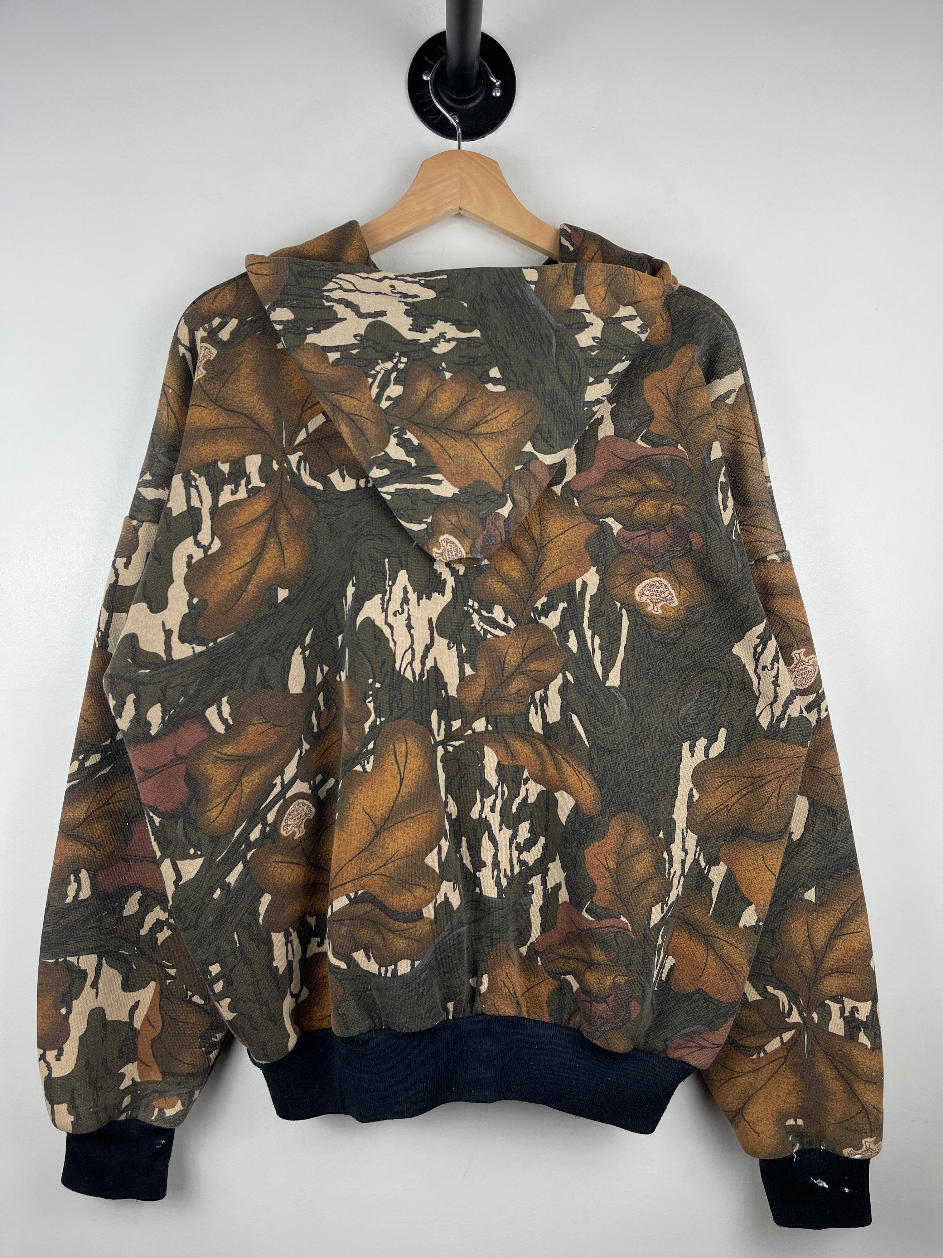 Vintage 90s Southwest Real Tree Camo Thermal Lined Zip Up Hoodie