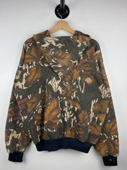 Vintage 90s Southwest Real Tree Camo Thermal Lined Zip Up Hoodie