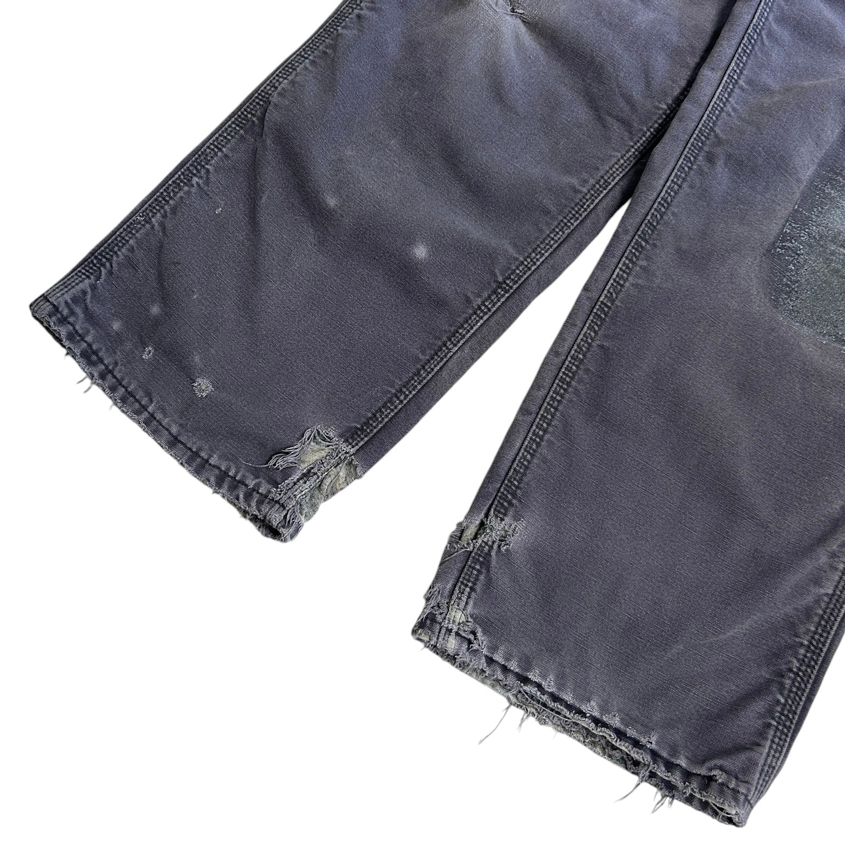 Vintage Carhartt Blanket Lined Thrashed Petrol Grey Work Pants