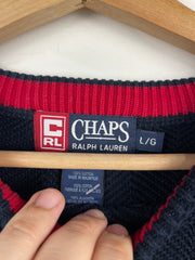 Vintage Chaps Ralph Lauren Crest Navy Knit Sweater