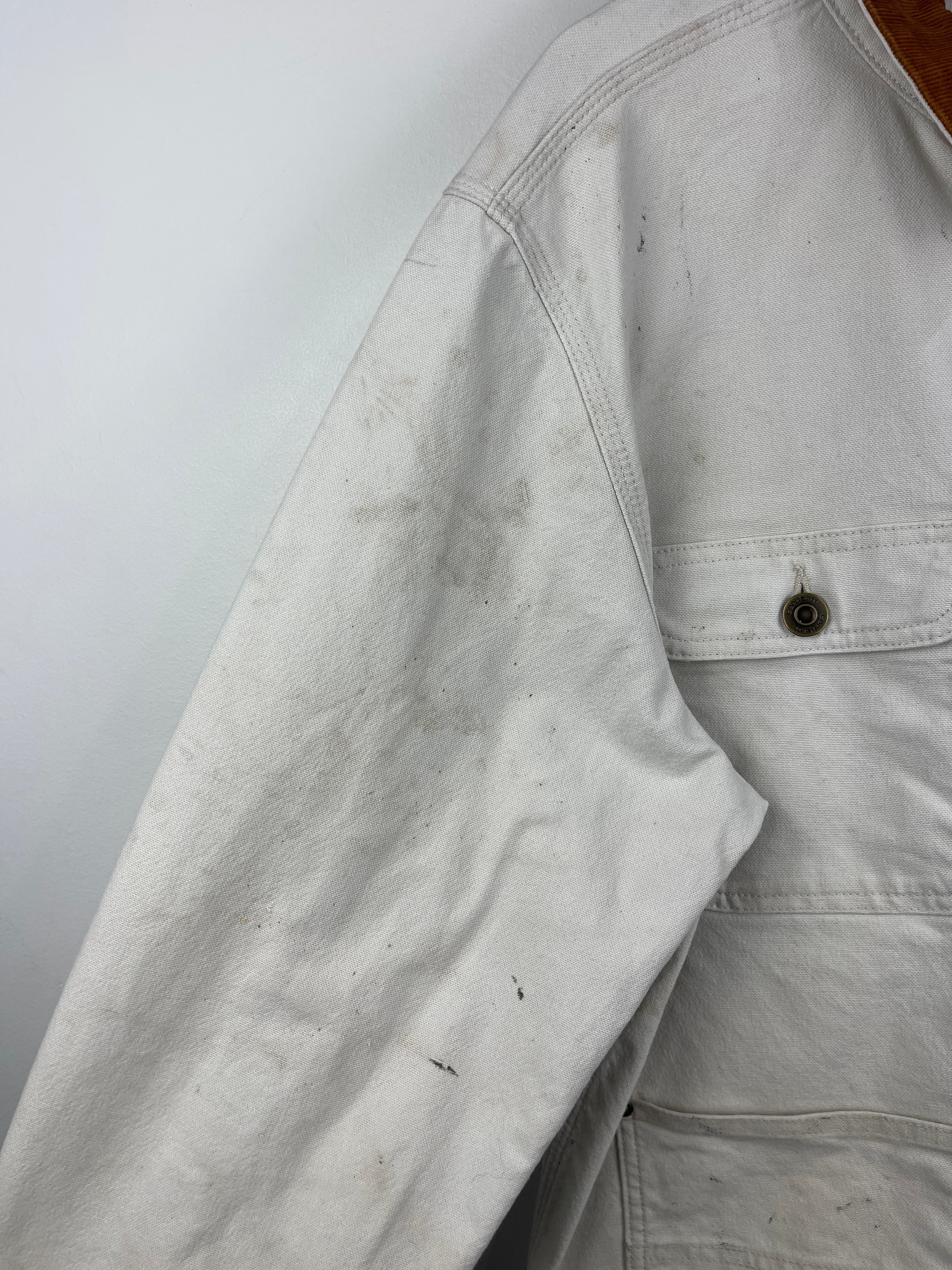 Vintage Carhartt Chore Thrashed Beige Work Jacket