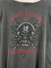 Vintage Harley Davidson Flames Tribal Indianapolis Indiana Dark Grey Long Sleeve