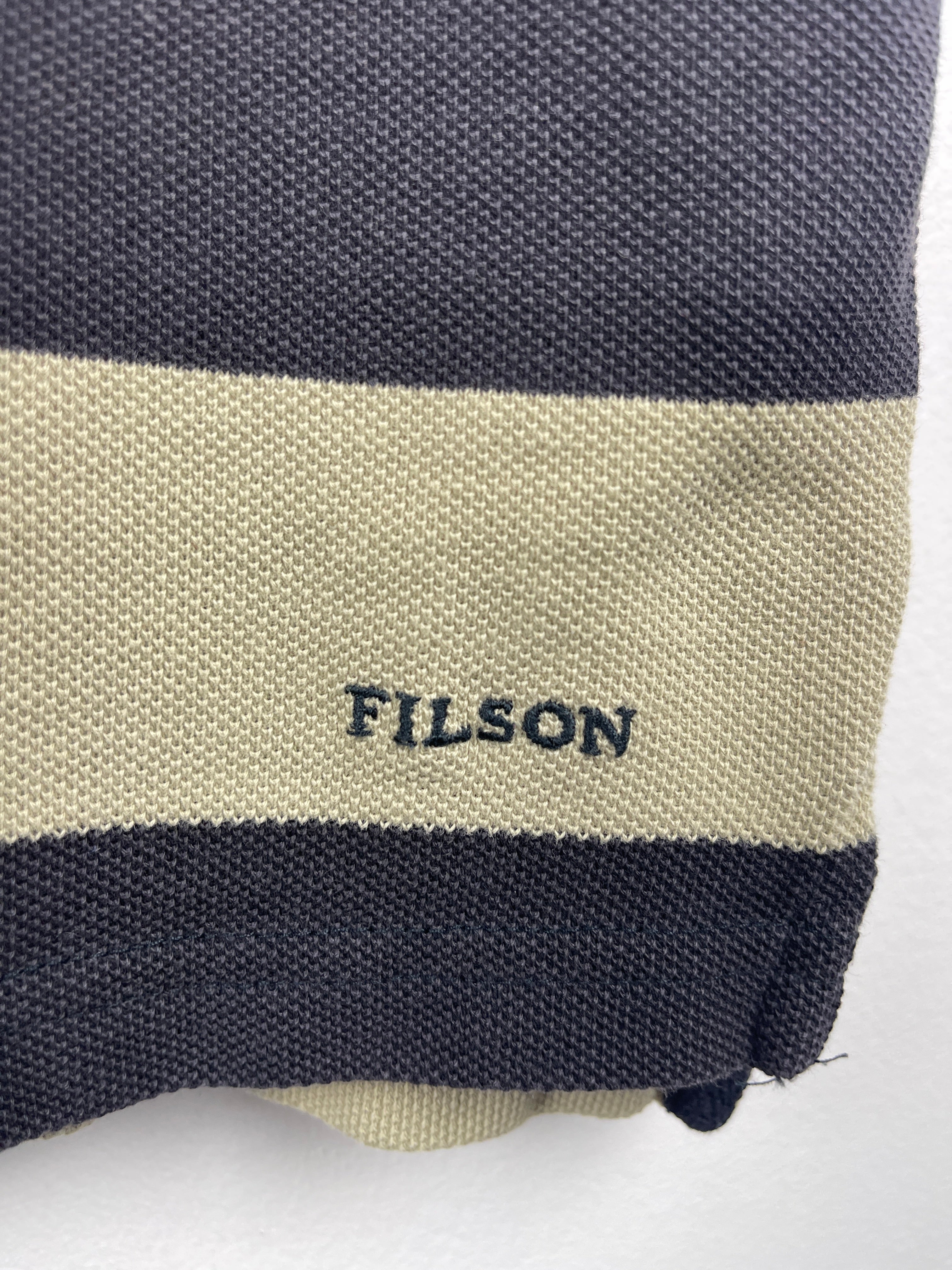 Vintage Filson Striped Black & Beige Polo Shirt