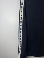 Vintage Harley Davidson Spellout Black Ribbed Knit Sweater