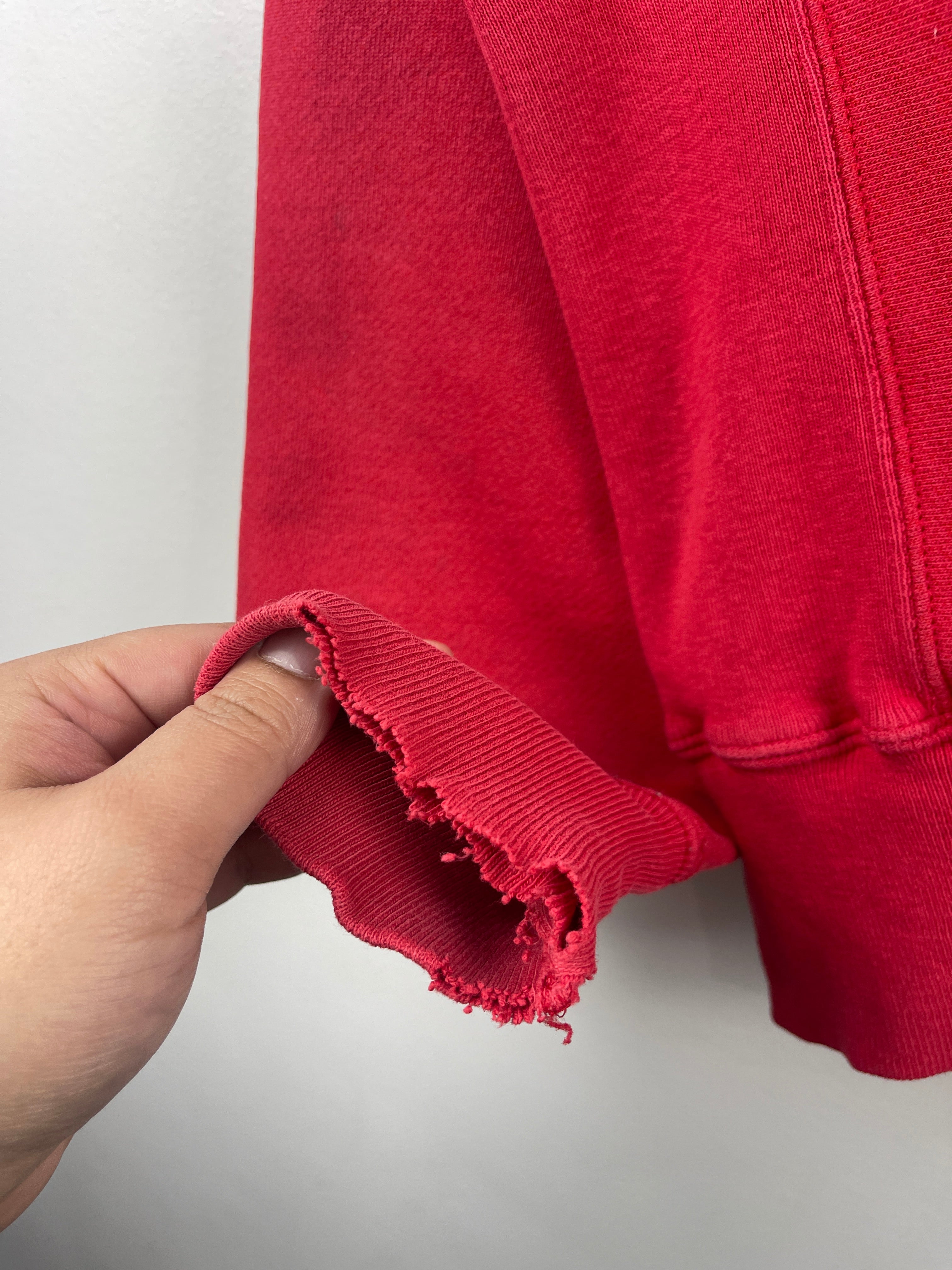Vintage Champion Reverse Weave Thrashed Red Crewneck