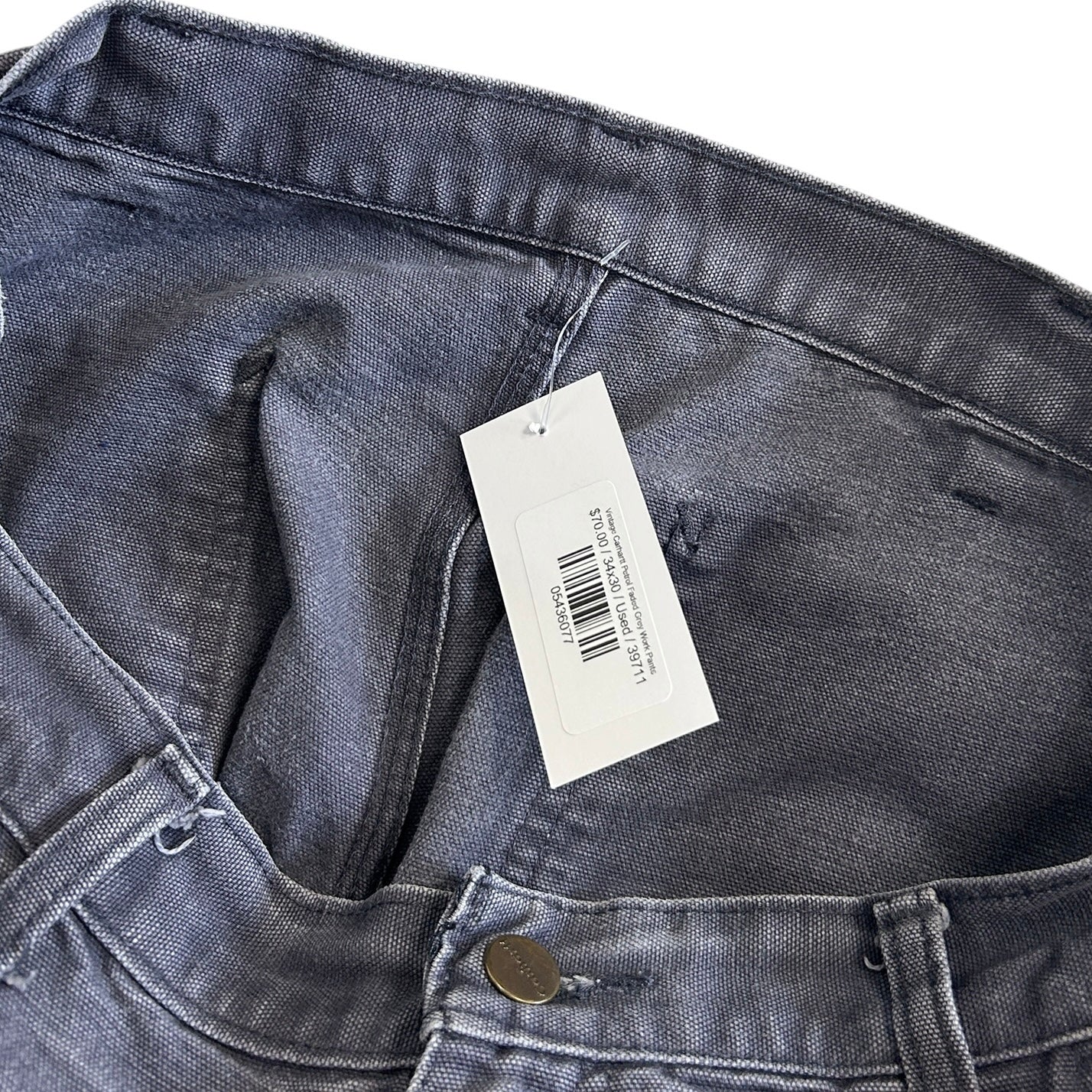 Vintage Carhartt Thrashed Petrol Grey Work Pants