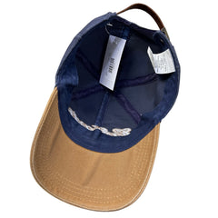 Vintage Carhartt Script Navy Leather Strapback Hat