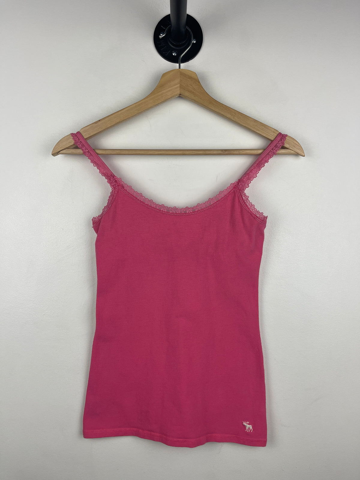 Vintage Abercrombie Women's Pink Lace Trim Bella Swan Babydoll Cami Camisole Tank Top
