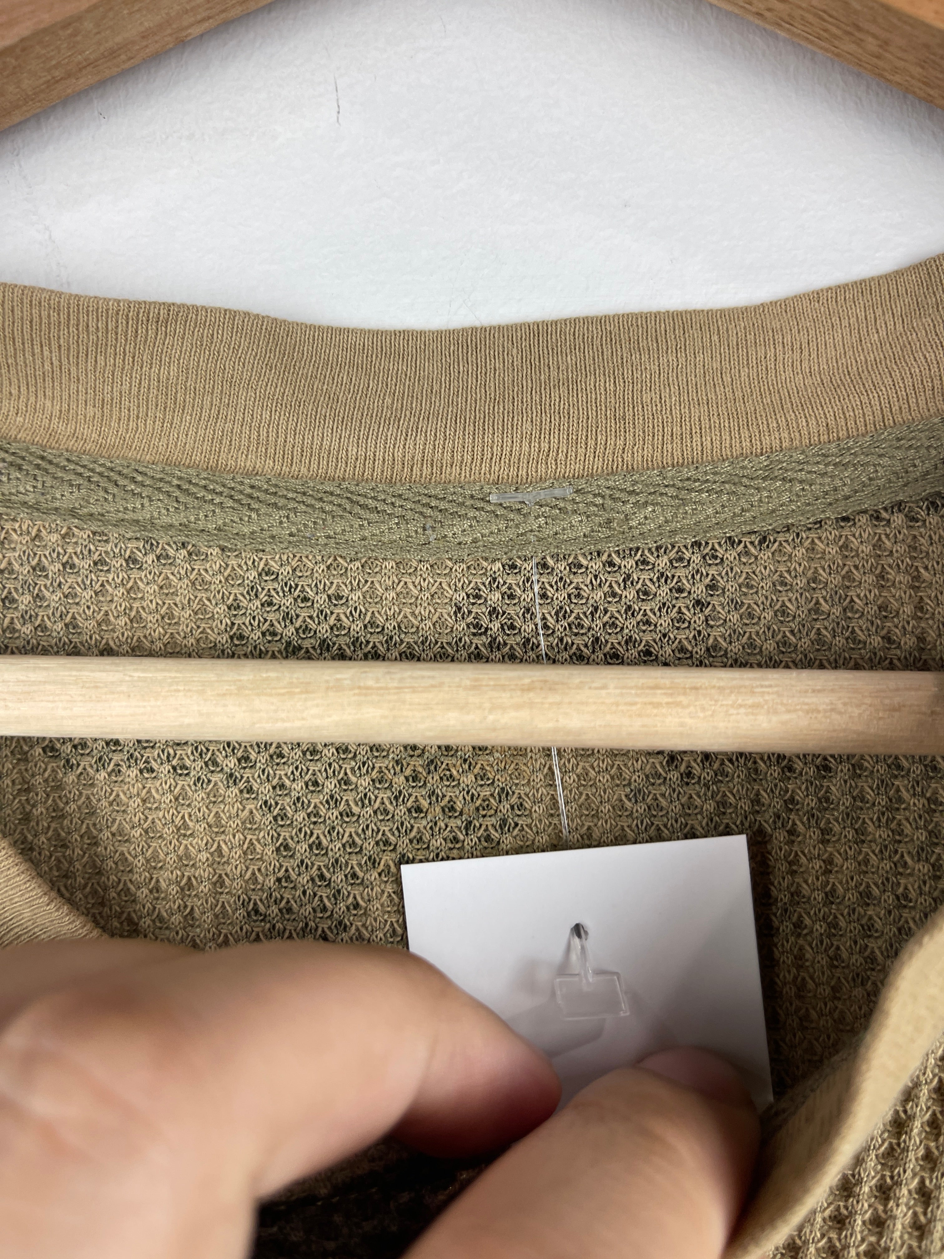 Vintage 90s Woodland Camo Thermal Henley Long Sleeve